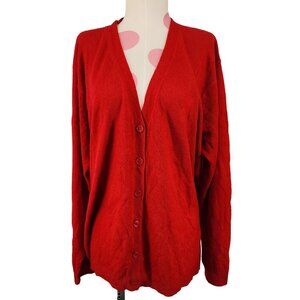 Women's Vintage Kathie Lee Woman Red Sweater Cardigan 18/20 Made in Hong Kong